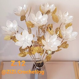 گل مصنوعی کریستالی مدل لاله سفید صدفی، هر عدد 38500 تومان