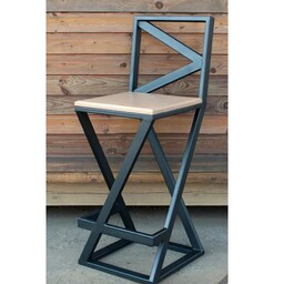 صندلی چوب و فلز پایه مارپیچ(ارسال باربری و پس کرایه)