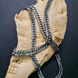 ست دستبند و گردنبند کارتیر مردانه رنگ ثابت مناسب هدیه خاص پسند ها مدل دوبل