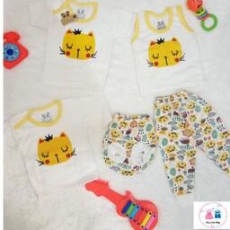 لباس نوزاد و سیسمونی بچگانه ست  پنج تیکه طرح پلنگ