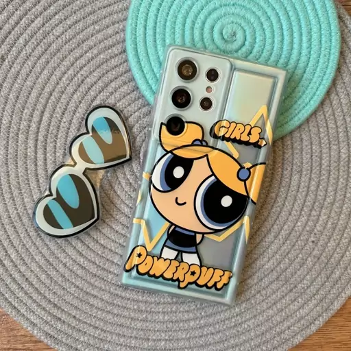 قاب گوشی سامسونگ و آیفون مدل power puff girl دارای پاپسوکت عینکی