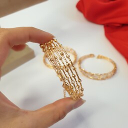 دستبند زنانه طرح طلا البرنادو رنگ ثابت برند معتبر ysx آبکاری طلا وزن دار