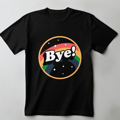تی شرت مردانه طرح نوشتاری بای Bye نخ پنبه کد048 از سایز small تا 3xl