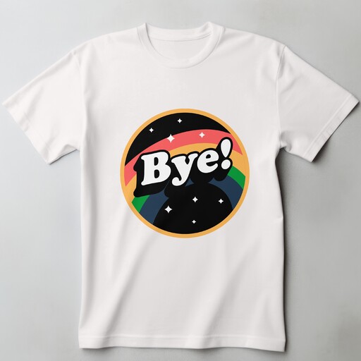 تی شرت مردانه طرح نوشتاری بای Bye نخ پنبه کد048 از سایز small تا 3xl