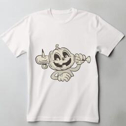 تی شرت مردانه طرح کارتونی کدو هالووین Halloween جنس نخ پنبه کد039 از سایز small تا 3xl