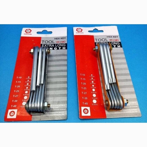 آلن چاقویی 6 گوش Hex Key tools تاشو CR7با بدنه فلزی