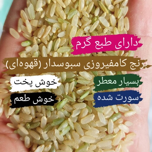 برنج کامفیروزی سبوس دار (قهوه ای) امساله (10 کیلویی )