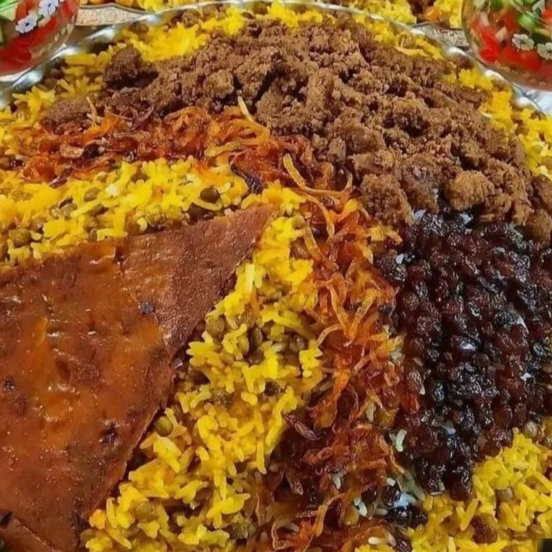 عدس پلو پرملات 700گرمی پرسی همراه با برنج ایرانی معطر 