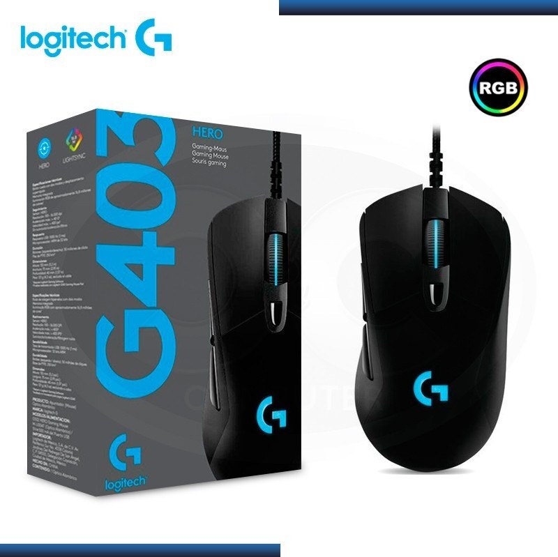 ماوس لاجیتک مدل Logitech Mouse Hero RGB Black G403