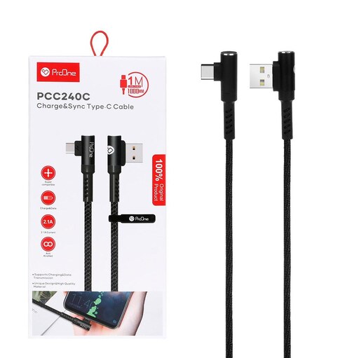 کابل تبدیل USB به USB-C پرووان مدل PCC 240C طول 1 متر Proone Cable Type C