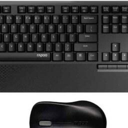 کیبورد ماوس رپو مشکی مدل Rapoo Keyboard Mouse Wired X125 S Black