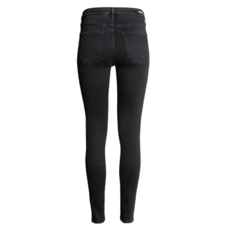 شلوار جین دخترانه برند سوئدی H and M سایز 32 اروپایی رنگ مشکی ذغالی شلوار جین اچ اند ام شلوار اچ اند ام 