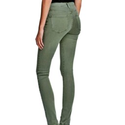 شلوار جین زنانه برند سوئدی H and M سایز 32 اروپایی رنگ سبز خاکی شلوار جین اچ اند ام