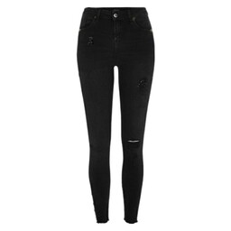 شلوار جین دخترانه برند سوئدی H and M سایز 36 اروپایی رنگ مشکی شلوار اچ اند ام شلوار جین اچ اند ام 