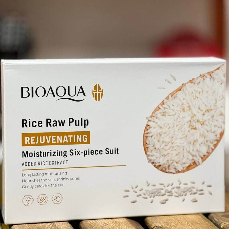 پک مراقبتی پوستی برنج بیوآکوا 6 عددی(  پک کادویی مراقبت پوست برنج )پک به همراه جعبه میباشد مناسب روز مادر 