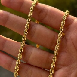 زنجیر طنابی 60سانت طلایی استیل 