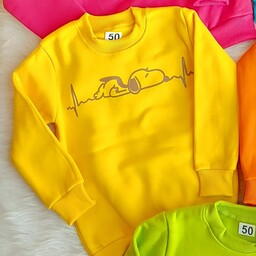 بلوز شلوار  داخل کرک برای 4 تا 6 سال (رنگ زرد)،سایز  50،پوشاک کودک و نوجوان،لباس راحتی گرم،زمستانی پاییزی