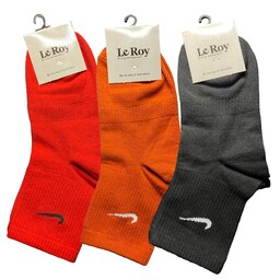 پک سه عددی جوراب ساق متوسط زنانه طرح نایکی (NIKE) رنگ های گرم