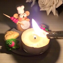 جا شمعی دستساز پلیمری                                         طرح موش سر آشپز