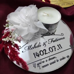گیفت عقد و عروسی با شمع و گل طبیعی 20 عددی