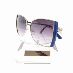 عینک آفتابی زنانه جنسیت فریم تمام قاب فلزی uv400 همراه با جلد زیپی و دستمال عینک 