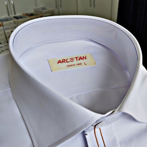 پیراهن مجلسی مردانه سفید ساده دکمه (قاپک) مخفی M،L،XL،2XL