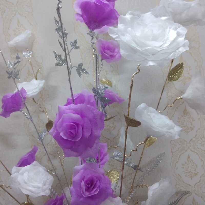 گل رز لمسی شاخه ای  در رنگ بندی دلخواه(دستساز) 