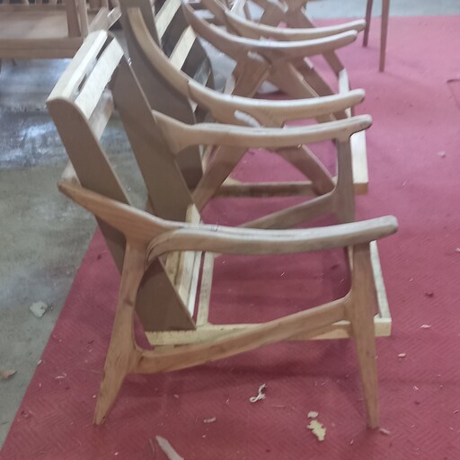 صندلی تک دسته چوبی مدل Zچوب راش  