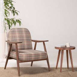 صندلی تک چوبی راش مدل پولکا با پارچه نانو خارجی  ارسال باربری و پس کرایه