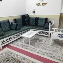 مبلمان سنتی 6 نفره طرح ال تمام گره سفید