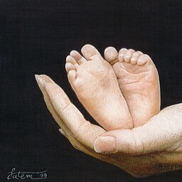 تابلو نقاشی مهر مادری با مدادرنگی در سایز  اصلی A4