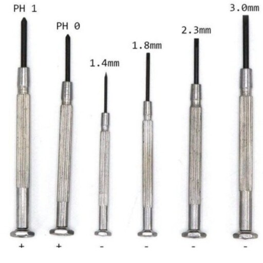 ست 6عددی پیچ گوشتی ساعتی وموبایلی برند(ازد)بشرط ضمانت اصل بودن مختص ابزار فروشها شامل سایزهای موجوددرعکس دوسو وچهارسو