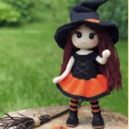 عروسک دختر هالووین، بافتنی زیبا و باکیفیت مناسب هدیه، اکسسوری، اسباب بازی