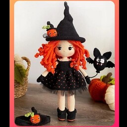 عروسک بافتنی عروسک هالووین، مناسب هدیه، عروسک بسیار زیبا و جذاب پاییزی با رنگبندی زیبا