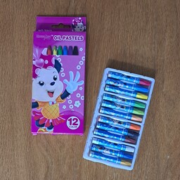 مداد شمعی 12 رنگ فانتزی و خارجی جدید طرح خاص، مداد مومی، مداد رنگی شمعی، مداد رنگی مومی، مداد شمعی عروسکی2