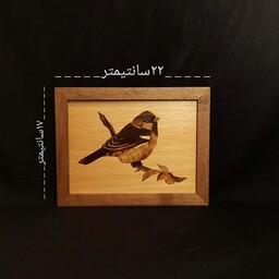 تابلو معرق چوب طرح پرنده