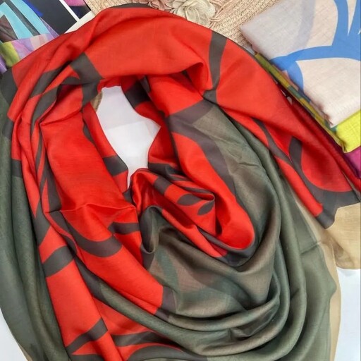 روسری نخی چهارفصل، تک رنگ و تک طرح با ایستایی عالی، قواره 140