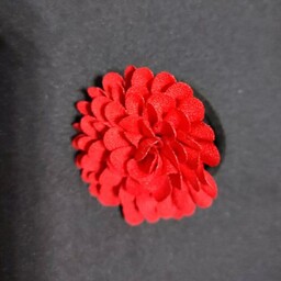 گلسر ، کش مو ،گل داوودی پارچه ای دست ساز  قرمز  ابعاد 5در5