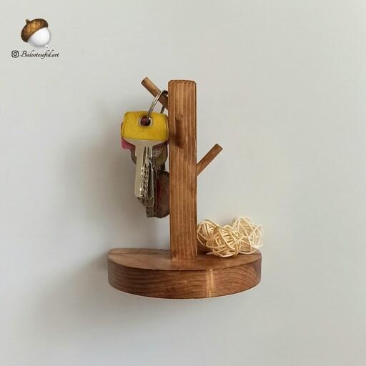 جاکلیدی چوبی طرح درخت مدل غزال