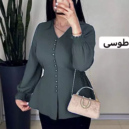 شومیز  مجلسی نفیس قواره دار تا سایز 54 جنس کرپ گرم بالا یلدایی