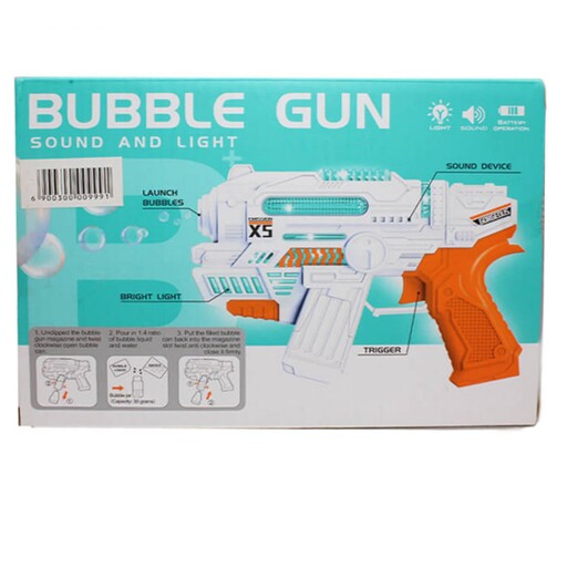 تفنگ حباب ساز موزیکال مدل x5 Toy Bubble Gun maker