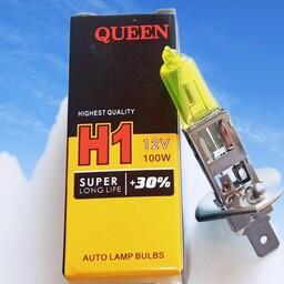 لامپ خودرو  H1( تک فیش ،بیسیم) رنگ زرد ،100 وات،بسته بندی تک عددی ،12 ولت با 30 در صد نوردهی بیشتر،باکیفیت.