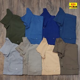 پیراهن 2جیب دوجیب مردانه پارچه تترون سایز 2xl تا 4xl معادل m تا xl پیراهن جعبه ای پیراهن کلاسیک مردانه