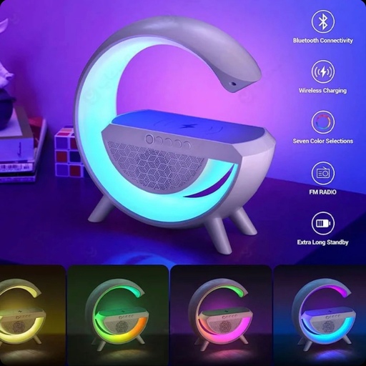 اسپیکر G دارای شارژر وایرلس فست چراغ خواب رقص نور هوشمند
