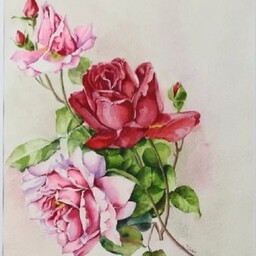 تابلو آبرنگ گل های رز