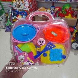 قیمت استثنایی اسباب بازی در ایران - اسباب بازی دخترانه سرویس آشپزخانه کیفی  - تکی ارسال ندار