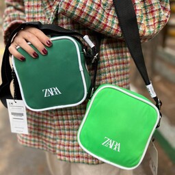 کیف مربعی ZARA رنگ سبز تیره و روشن  (ارسال رایگان)