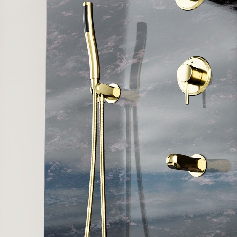 شیر حمام توکار تیپ دو سانیا مدل مدرن رنگ طلایی