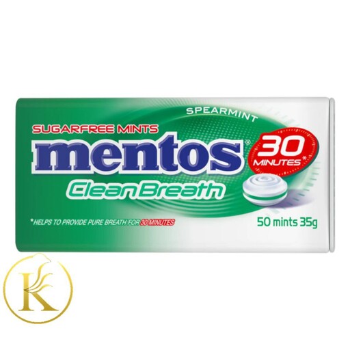 قرص خوشبو کننده دهان فلزی منتوس نعنایی بدون شکر 50 عددی mentos

