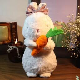عروسک خرگوش ارتفاع حدودا 25 سانتیمتر قابل شستشو ضد حساسیت بافت نرم و لطیف 